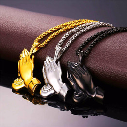 Praying Hands Necklace for Men | Christian Religious Pendant