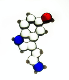 Serotonin Lampworked Glass Molecule