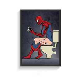 Funny Toilet Superheroes Poster Canvas Print
