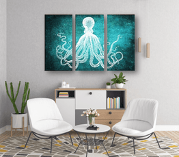 Octopus Seal Life 3 Canvas Artwork