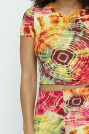 Tie Dye Crop Top and Biker Short Set