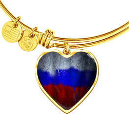 Russian Flag Heart Charm