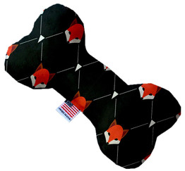 Fox Plaid Inch Canvas Bone Dog Toy