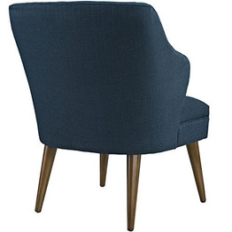 Modway Swell Mid-Century Modern Upholstered Fabric Accent Lounge Arm Chair In Azure