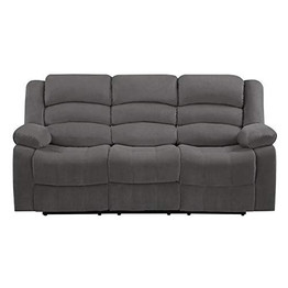 Blackjack Furniture 9824 Winthrop Collection Microfiber Modern Reclining Living Room Sofa, Livingroom, Beige