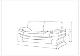 Blackjack Furniture 728 Ellington Collection Leather Match Modern Contemporary Upholstered Living Room, Den Loveseat, Brown