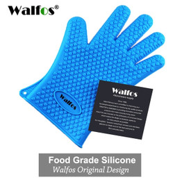 WALFOS 1 piece food grade Heat Resistant Silicone Kitchen barbecue oven glove Cooking BBQ Grill Glove Oven Mitt Baking glove