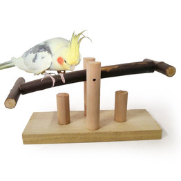 Wooden Bird Swing Parakeet Perches Trapeze Toy for Conures Parrots Parakeets Cockatiels