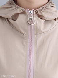 Hooded Asymmetric Hem Plain Trench Coat