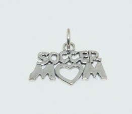 Sterling Silver Soccer MoM Charm