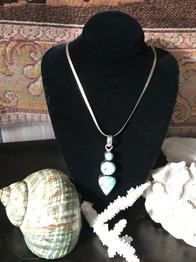 Larimar Pendant on Italian Chain Necklace 23.5"
