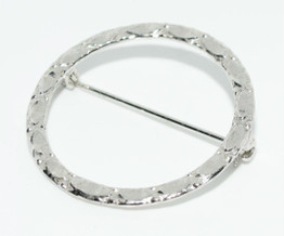 Sterling Silver Beveled Circle Brooch
