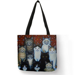 Christina - CatStory™ Cat Print Canvas Handbag