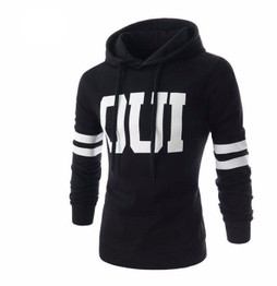 Letter Print Slim Fit Hoodie