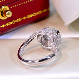 Women Fashion Jewelry ring 2ct AAAAA zircon cz 925 Sterling silver Cross Engagement Wedding Band Ring for women