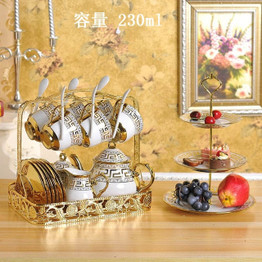 Tea Set- British Afternoon Porcelain Tea Set Blue and Gold