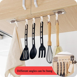 Kitchen Gabgets Cupboard 6 Hook Home Organizer Storage Rack Pantry Towel Rack Storage Shelf