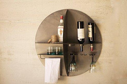 KALALOU CQ1555 ROUND METAL WALL WINE BAR