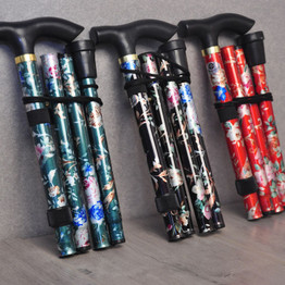 Aluminium Folding Telescopic Walking Stick(Floral Pattern)