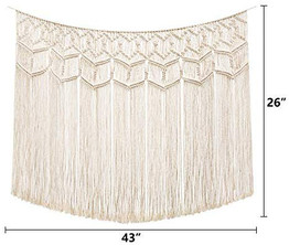 Macrame Wall Hanging Curtain Fringe Garland Banner Boho Wall Decor