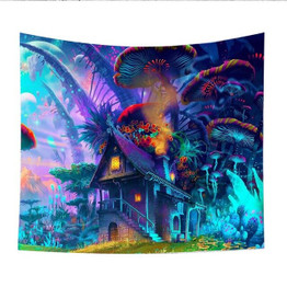 Multicolored Fabric Psychedelic Tapestry Bedroom Living Room Wall Hanging Decoration Blanket