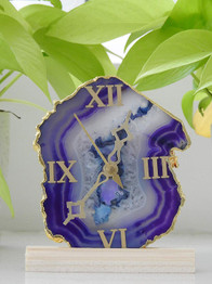 Natural Gemstone Agate Clock