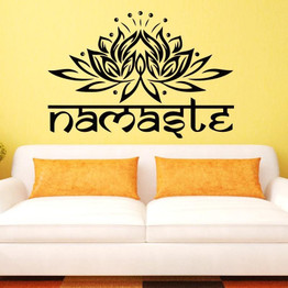 Lotus Flower Namaste Design Vinyl Sticker Wall Art