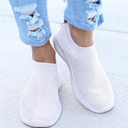 Plus Size 43 Sneakers Women Stretch Fabric Socks Shoes Woman Fashion Vulcanize Shoes Slip On Tenis Feminino Women Casual Shoes