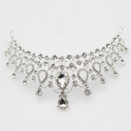 High Quality Fashion Crystal Wedding Bridal Jewelry Sets Women Bride Tiara Crowns Earring Necklace Wedding
