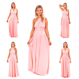 Champagne Maxi Bridesmaid Convertible Infinity Dress