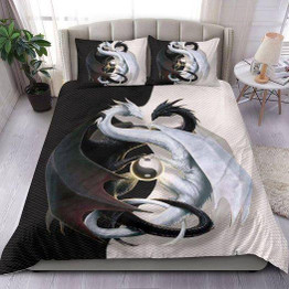 Love Black White Dragon Yin Yang Gift Bedding Set
