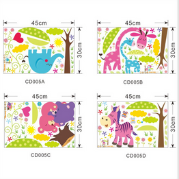 Cartoon Animal Forest Wall Stickers Decals for Nursery and Kids Room Offer