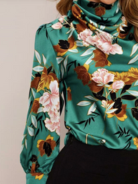 Tonya Green Floral Blouse
