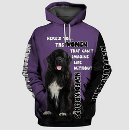 Newfoundland Dog Women 3D Hoodie For Men & Women