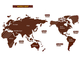 World map wall sticker stickers