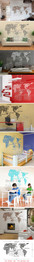 World Map Wall Decal Home Decor World Map Wall Sticker Wall Decor