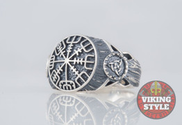 Vegvísir Ring - Triquetra, 925 Silver