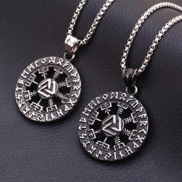 Valknut Amulet Stainless Steel Pendant Necklace