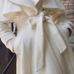 Plus Size Maxi Wool Coat With Faux Fur Trim
