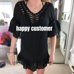 Sexy Backless Crochet  Bikini Beach Cover Up