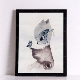 rabbit girl wall poster Posters decorative wall painting Canvas Art Print Wall Pictures Home Decoration poster Frame not include