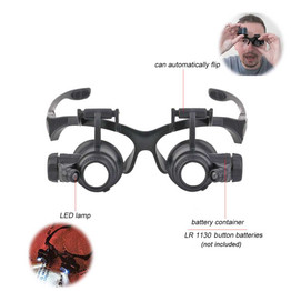 10X 15X 20X 25X LED Eye Jeweler Watch Repair Magnifying LED Glass