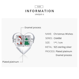 Christmas Wishes 925 Sterling Silver Charm