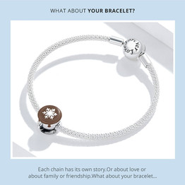 Genuine 925 Sterling Silver Winter Coffee Metal Charm