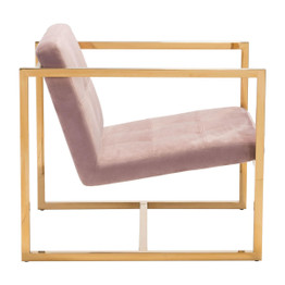 Zuo Alt Arm Chair Pink Velvet