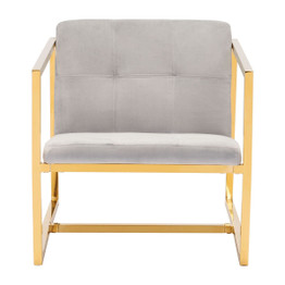 Zuo Alt Arm Chair Gray Velvet