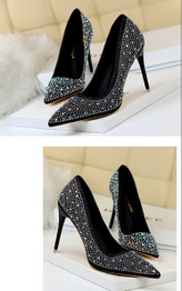 Wedding Crystal High Heels Women Shoe Thin Heels Pumps