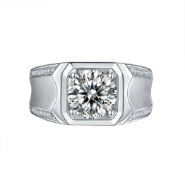 Luxury 925 Sterling Silver 1ct 2 ct  3ct D Color Moissanite Rings Men Modern Ring For Anniversary Wedding Engagement Ring