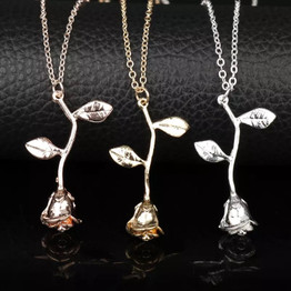 Rose Flower Charm Necklace