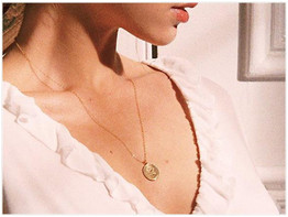 Dainty Gold Color Rose Necklace Pendant